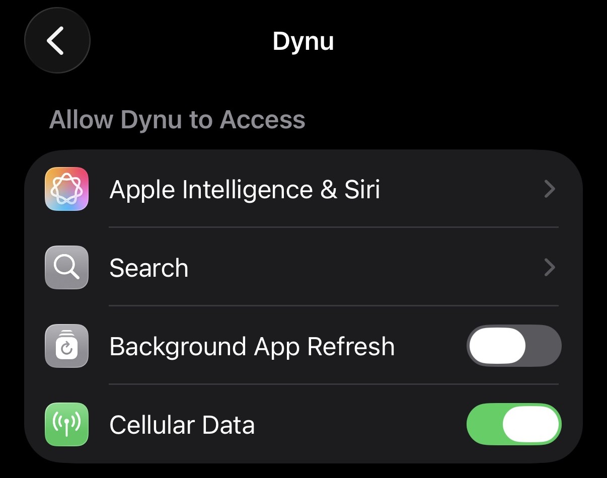 Dynu IP Update Client iOS Background App Refresh Off