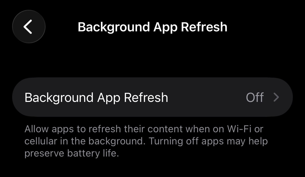 Dynu IP Update Client iOS Background App Refresh Setting