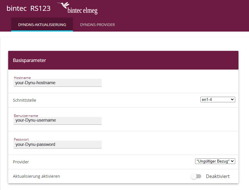 Bintec Dynu Dynamic DNS