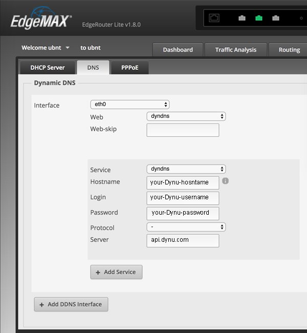 Ubiquiti EdgeRouter Dynu Dynamic DNS