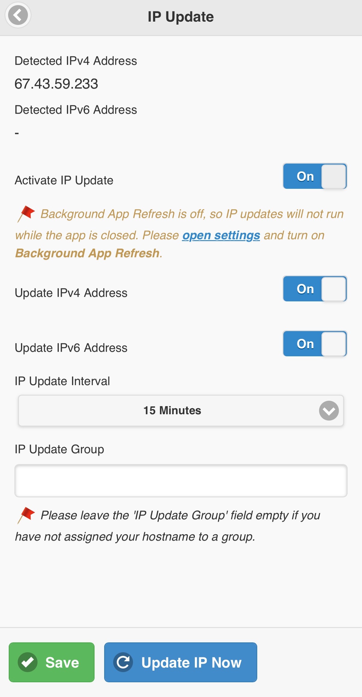 Dynu IP Update Client iOS