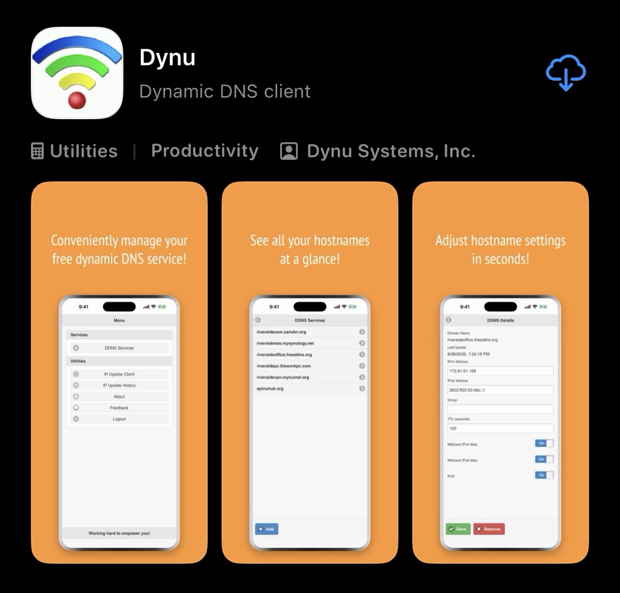 Dynu IP Update Client iOS App Store