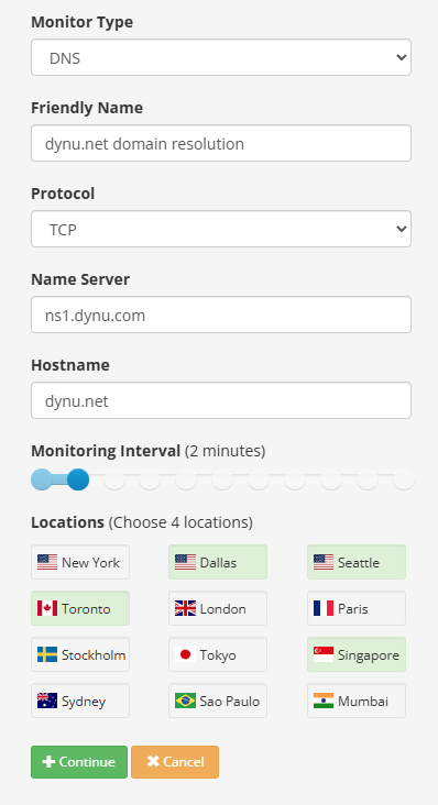 DNS Monitor Dynu System Monitoring & DNS Failover
