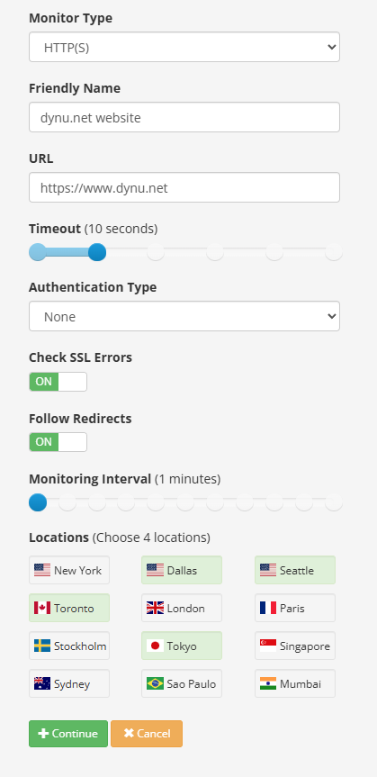 HTTP(S) Monitor Dynu System Monitoring & DNS Failover
