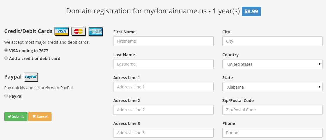 Domain Whois info