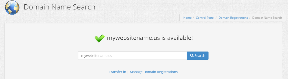 Search Domain Name