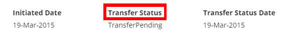 Domain Transfer Status