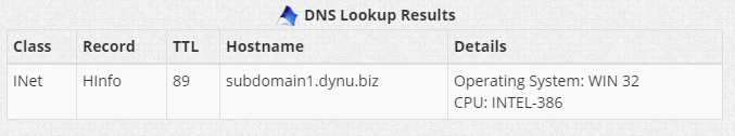 HINFO Record Dynu Dynamic DNS