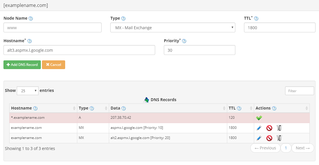 MX Record Dynu Dynamic DNS