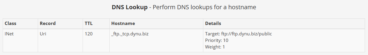 URI Record Dynu Dynamic DNS
