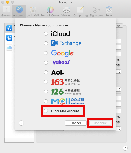 Apple Mail Client Configuration