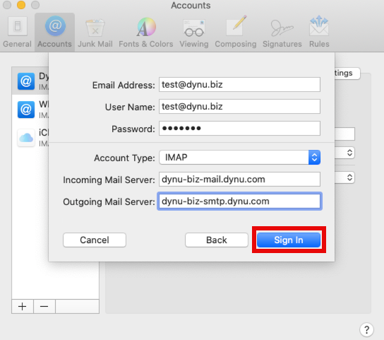 Apple Mail Client Configuration