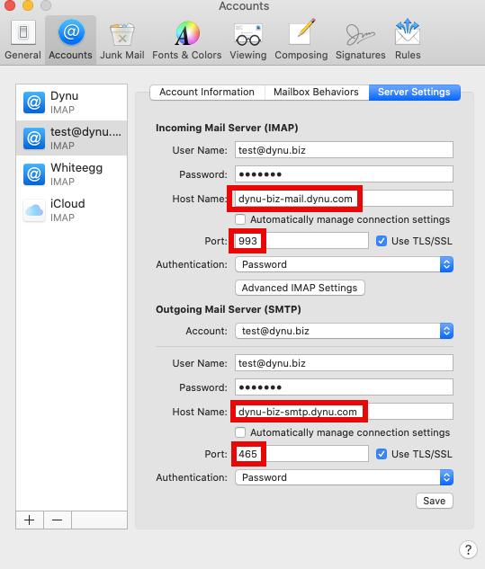 Apple Mail Client Configuration