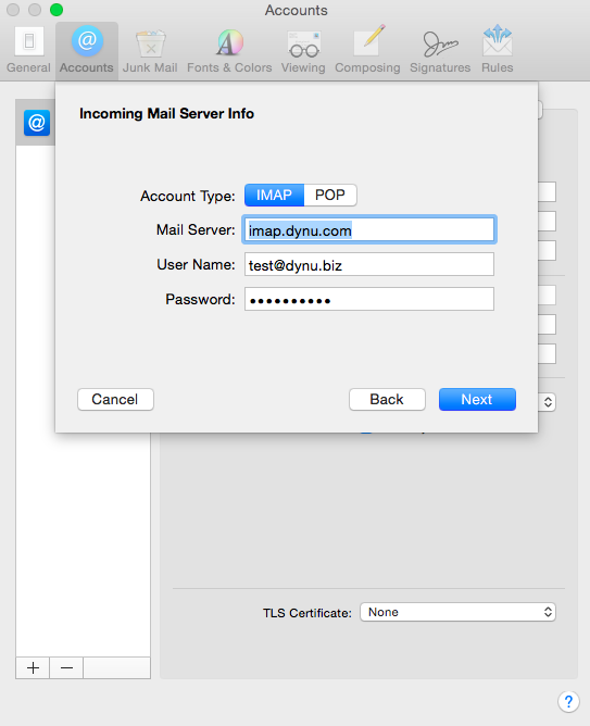 Apple Mail Client Configuration