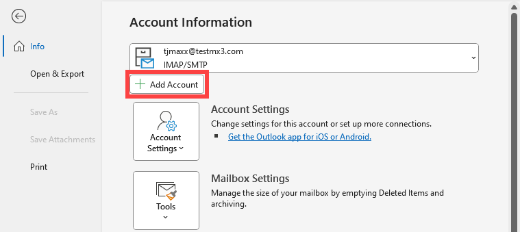 Outlook Setup