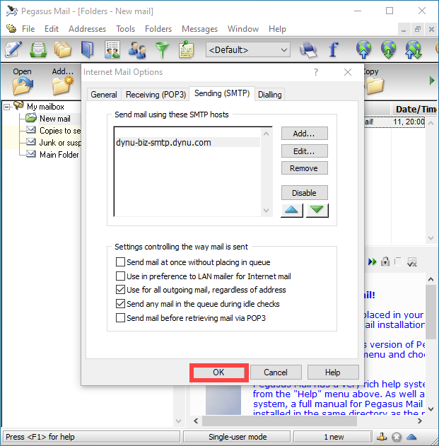Pegasus Email Client Setup
