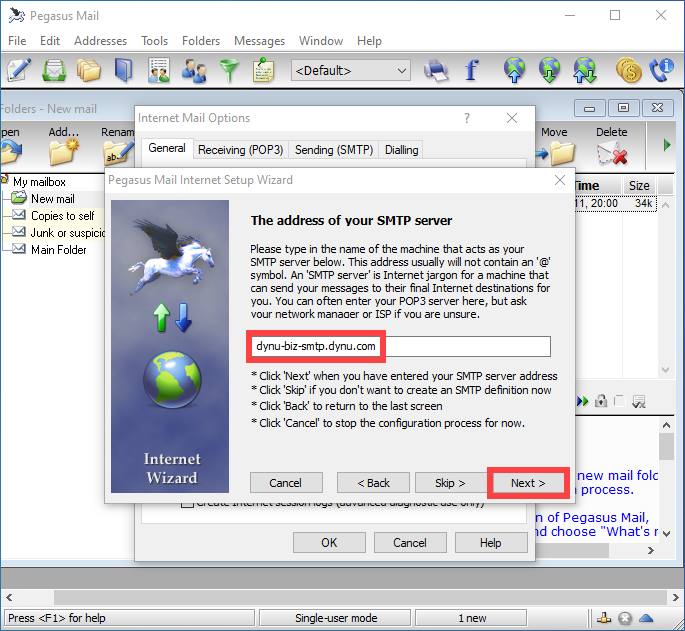 Pegasus Email Client Setup