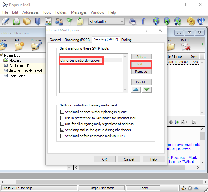 Pegasus Email Client Setup