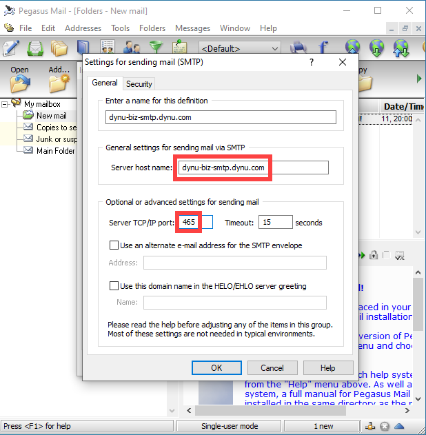 Pegasus Email Client Setup
