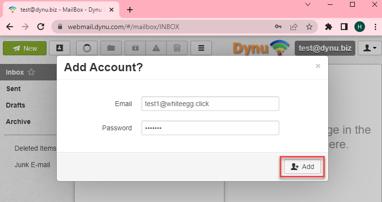 Webmail Add Account