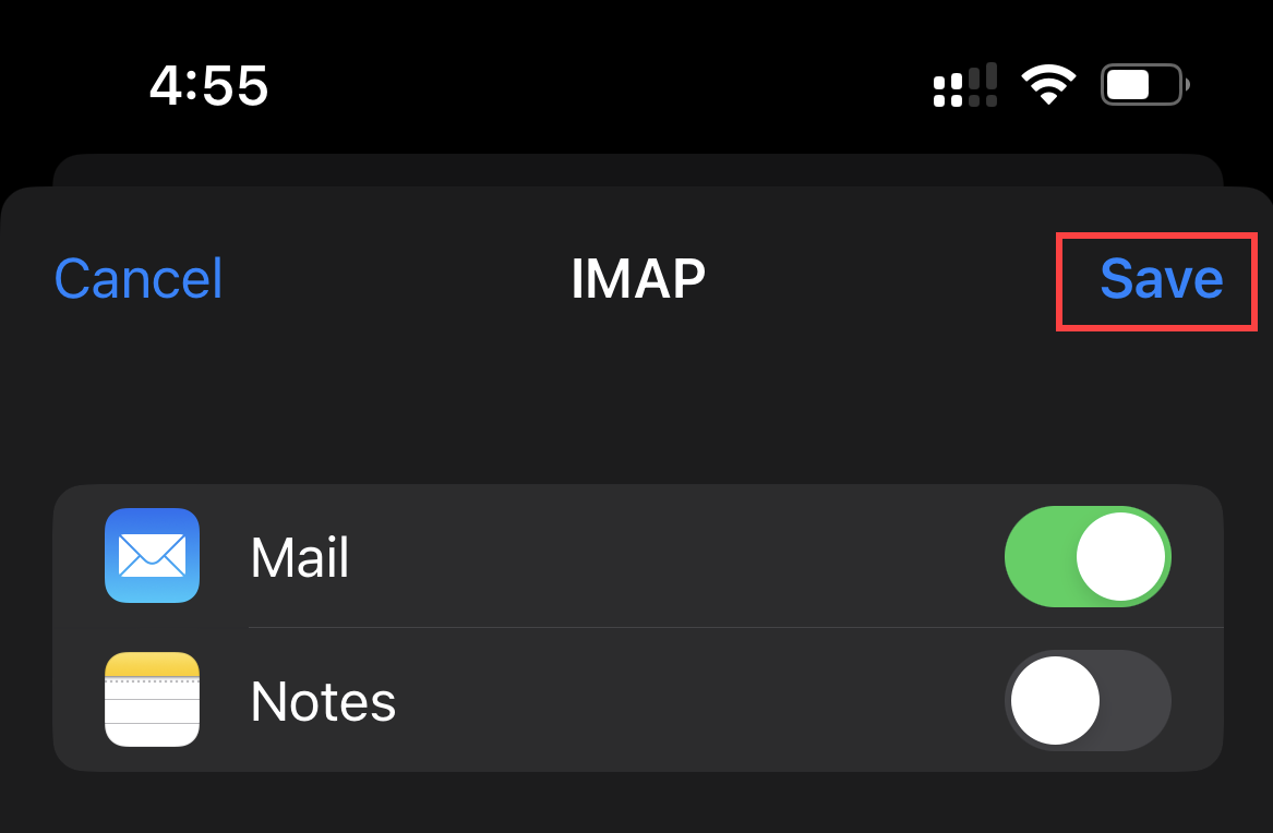 iPhone Mail Client Configuration