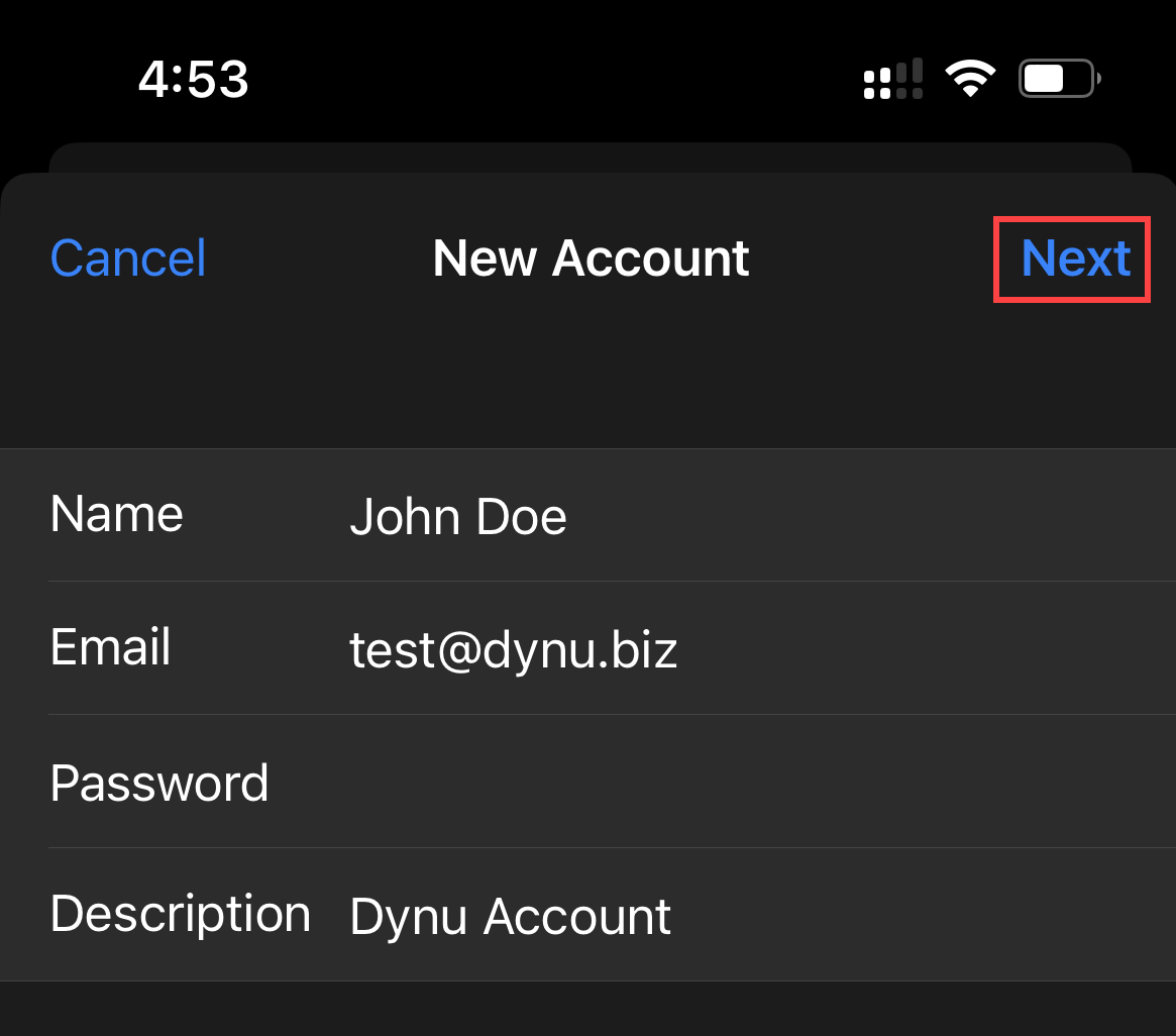iPhone Mail Client Configuration