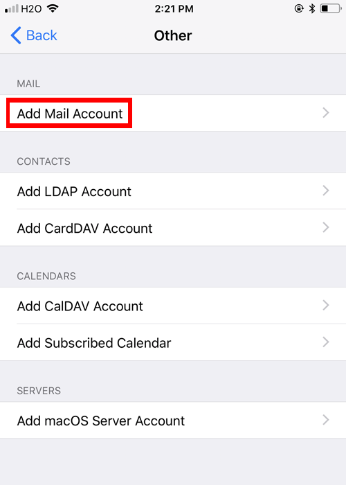 iPhone Mail Client Configuration